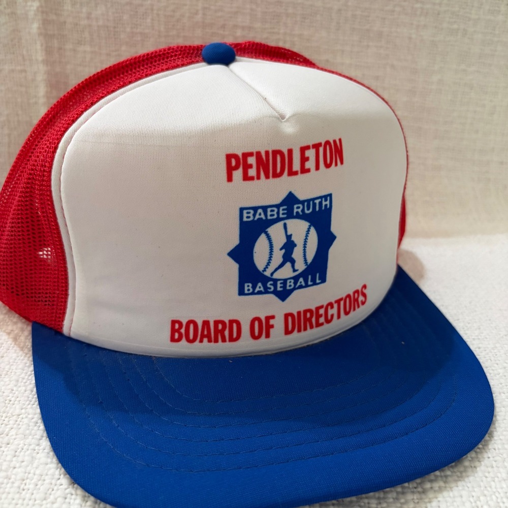 Vintage Pendleton Babe Ruth Baseball Board of Directors Trucker Hat Snapback Red
